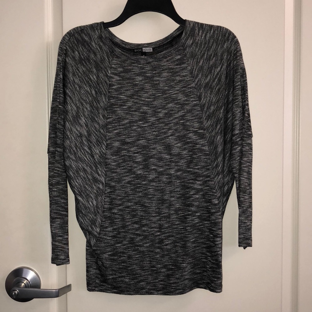Black with white detailed blouse